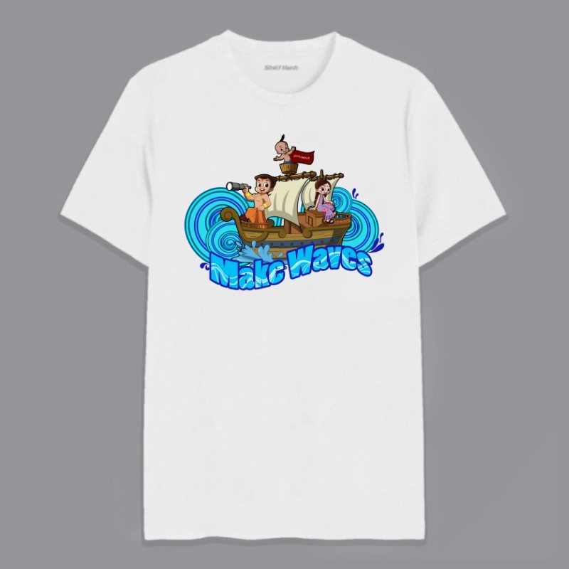 Make Waves Round Neck Unisex T-Shirt