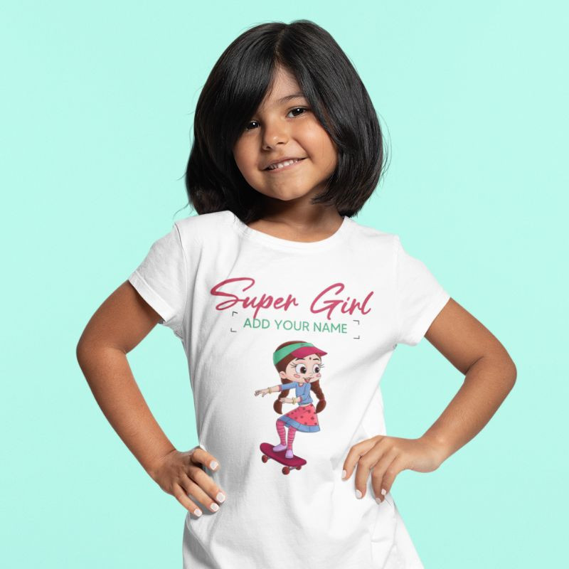 Super Girl Personalized Kids Tshirt